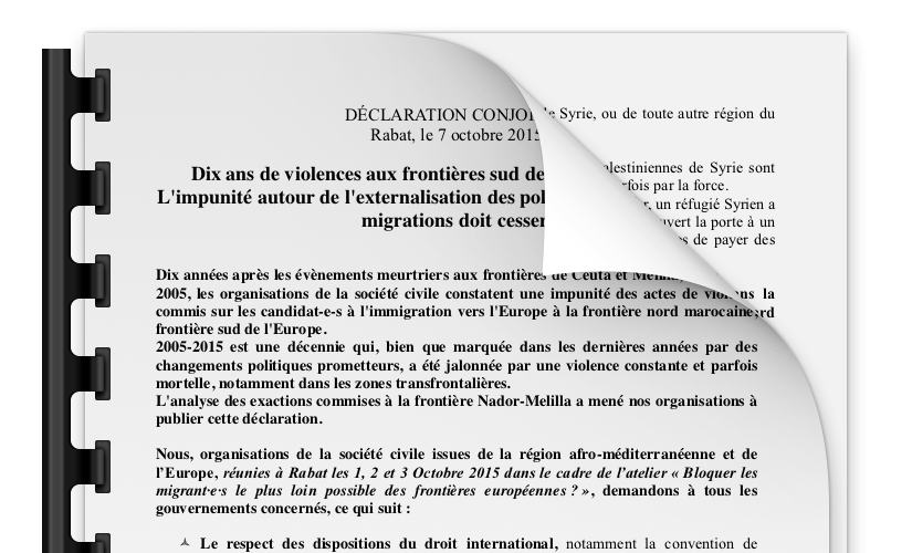 Déclaration conjointe, Rabat, le 7 octobre 2015